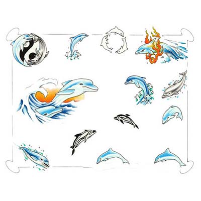 Celtic Dolphin Foot Design Water Transfer Temporary Tattoo(fake Tattoo) Stickers NO.10766